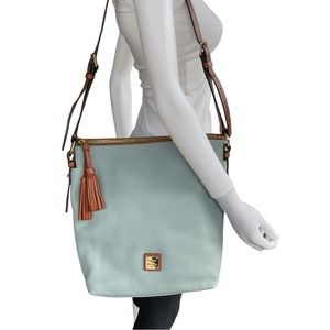 Dooney & Bourke Light Blue and Brown Shoulder Bag